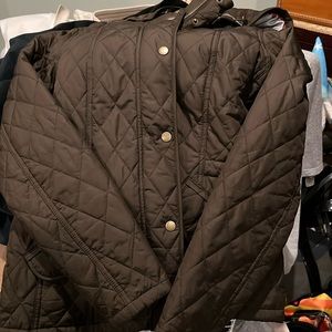 Barbour Millfire Brown Hooded Quilted Coat